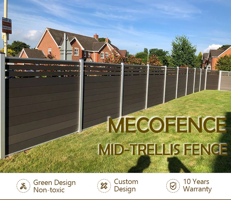Mexytech Villa Backyard Outdoor Using Wooden Plastic WPC Trellis Fence Wall