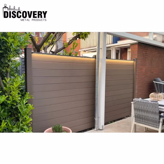Eco Friendly Aluminum Frame Side Cover Post Wood Plastic Composite Construction Fence Board Price Fence WPC Fencing